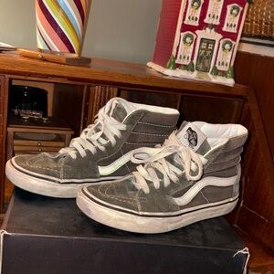Vans Green and White High-Top Sneakers